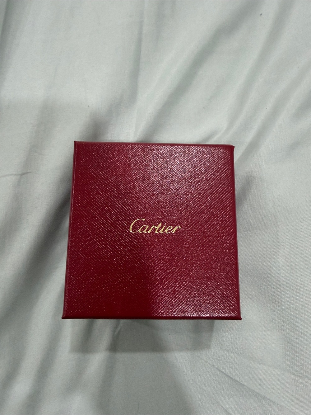 Cartier Burgundy Jewelry Box with Gold Script